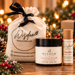 Everyday Care Duo with Texas Honey & Vanilla balm, kraft Vanilla lip balm and muslin gift bag